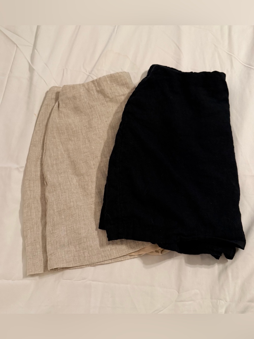 Abercrombie & Fitch Linen Blend Mini Skort Duo - Black and Beige Size Small